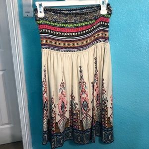 Strapless Patterned Dress